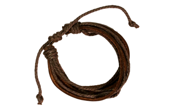 Armband Brunt Läder Snören