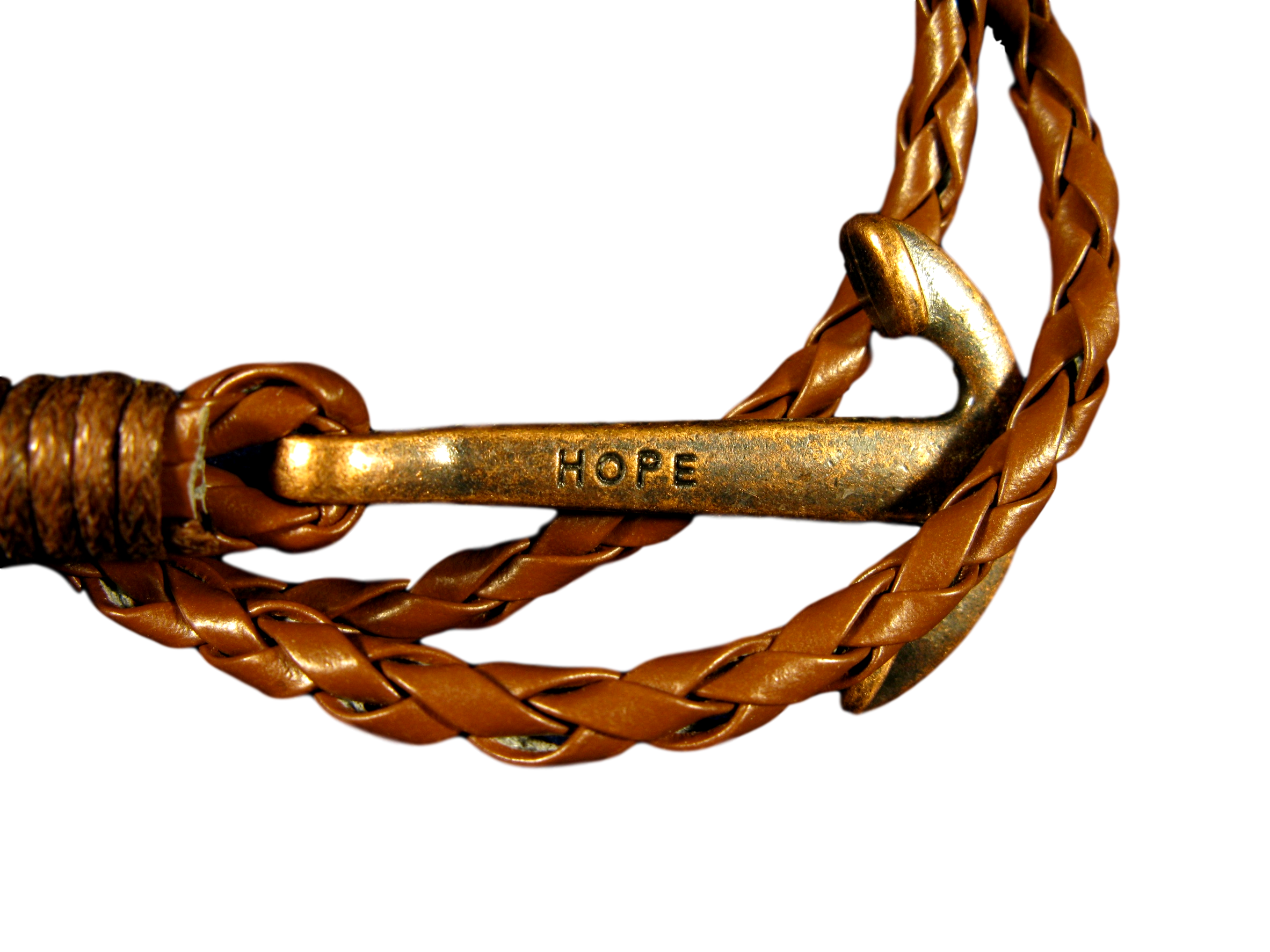 Armband_Ljusbrunt_Med_Ankare_Hope_Brons