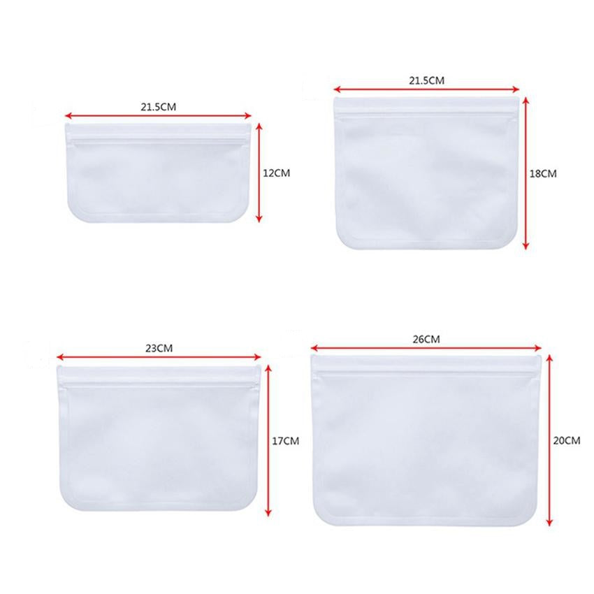 Återanvändbar förvaringspåse i silikon – 4-pack