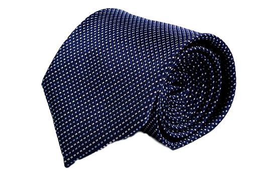 Blå slips med vita och ljusblå prickar 8cm