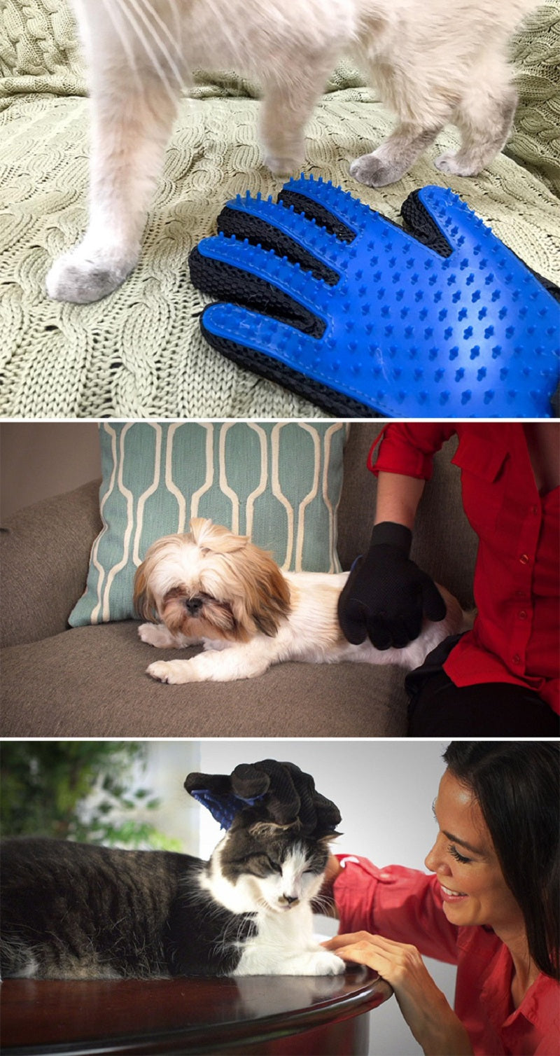 Borsthandske för hund och katt