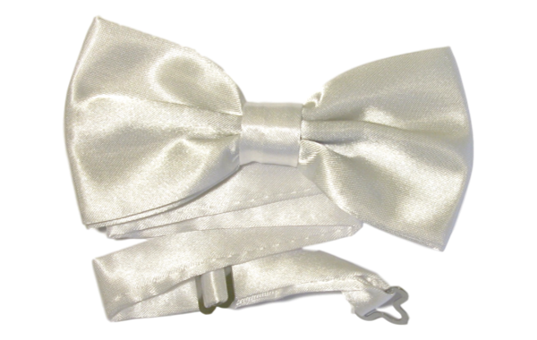 Enfärgad stilren vit fluga