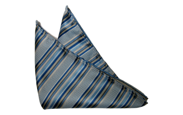 Bröstnäsduk Ljusblå med Mörkblå ränder