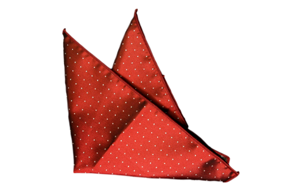 Bröstnäsduk Röd med vita prickar