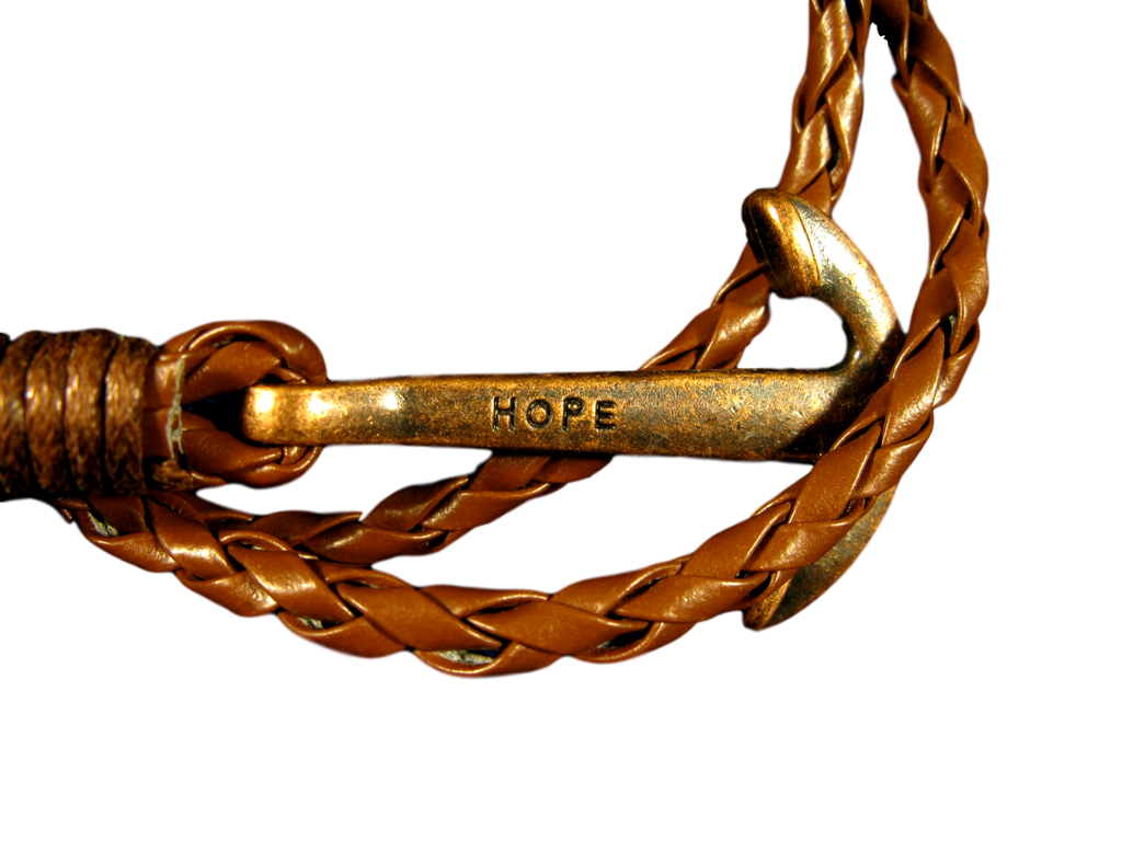 Armband_Ljusbrunt_Med_Ankare_Hope_Brons