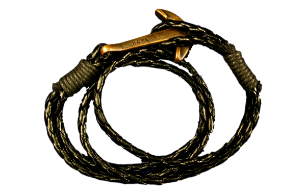 Svart armband med ankare antikt