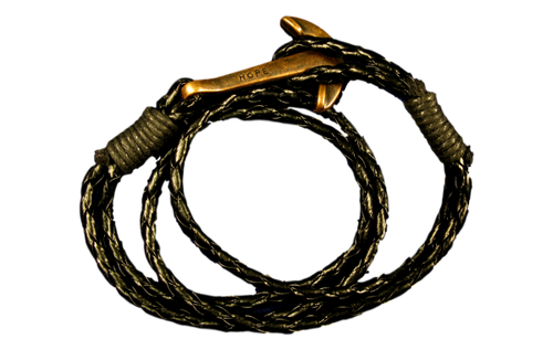 Svart armband med ankare antikt
