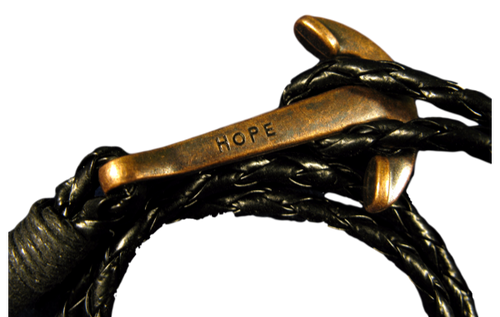 Svart armband med ankare antikt