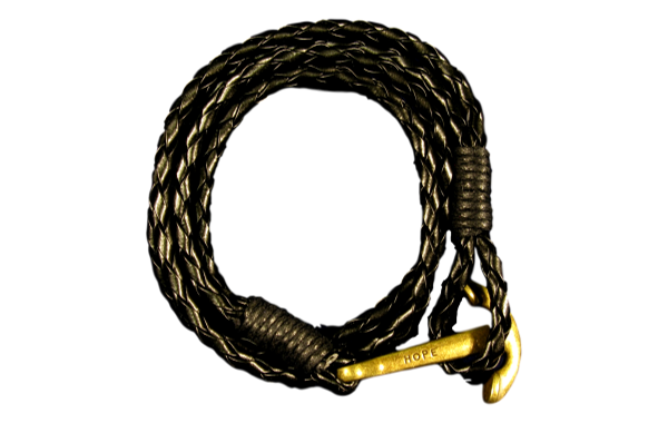 Svart armband med ankare antikt