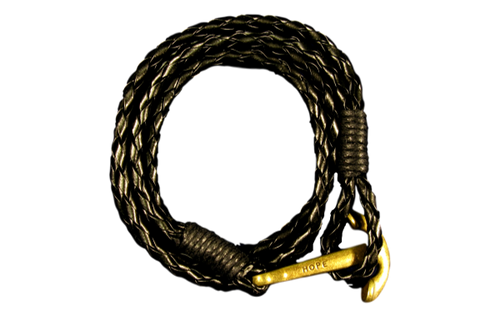Svart armband med ankare antikt
