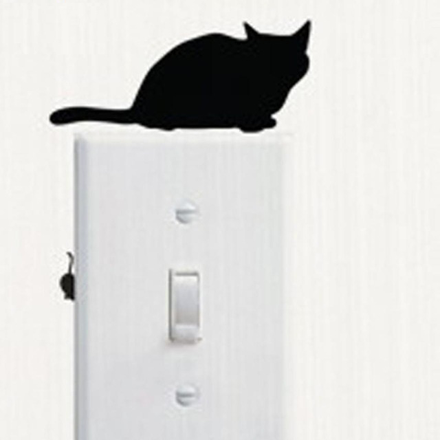 Vinyl dekal med katt och mus
