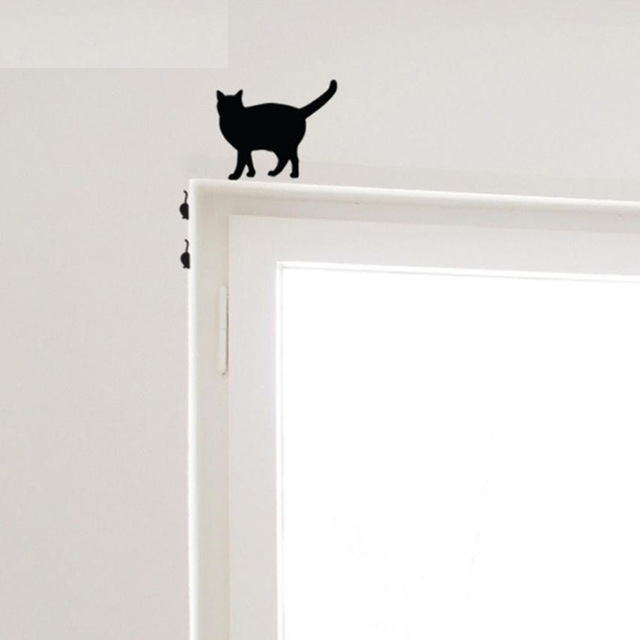 Vinyl dekal med katt och mus