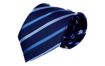 Blå slips med ljusblå och vita ränder 8cm