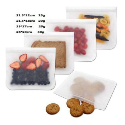 Återanvändbar förvaringspåse i silikon – 4-pack